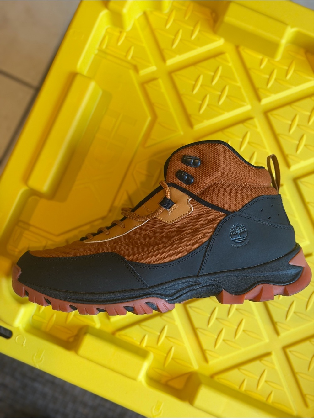 Timberland Men's Tan and Black Rugged Hiker Boot